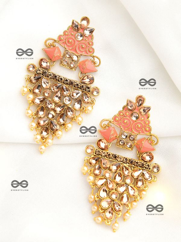 The Marvellous Meenakari Collection - Aanya Earrings - Coral