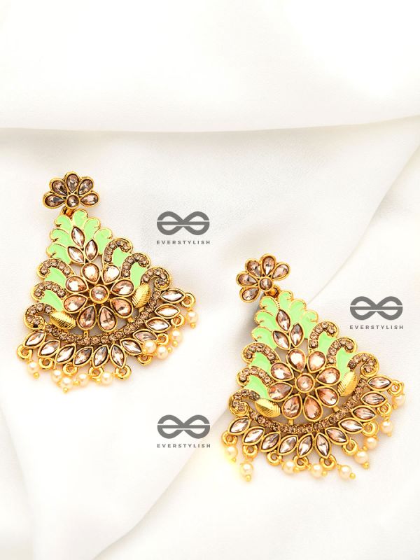 The Marvellous Meenakari Collection - Inaaya Earrings - Green