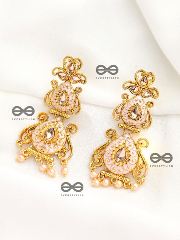 The Marvellous Meenakari Collection - Kiara Earrings - Pink