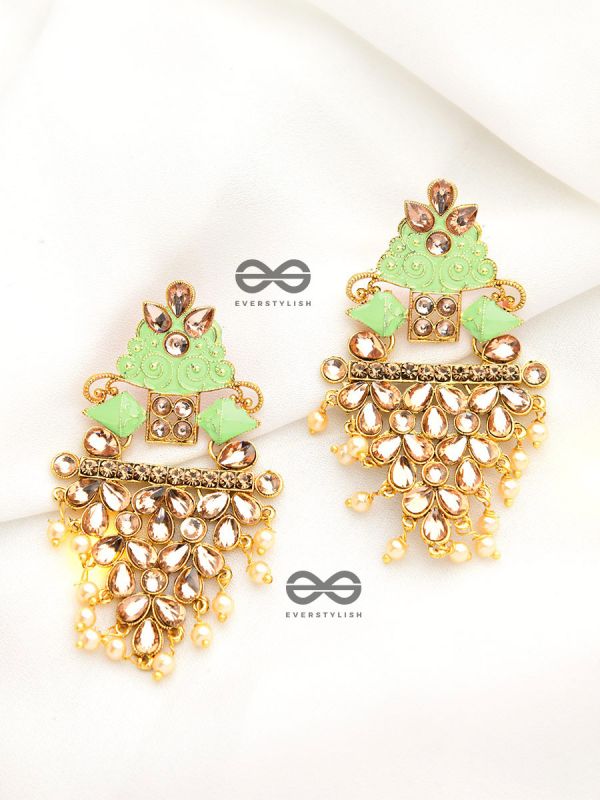 The Marvellous Meenakari Collection - Aanya Earrings - Green