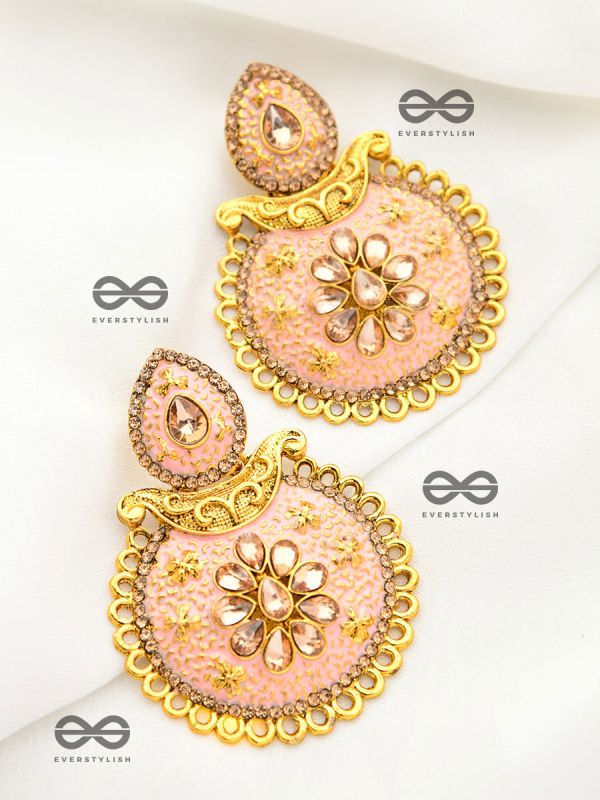 The Marvellous Meenakari Collection - Misha Earrings - Pink