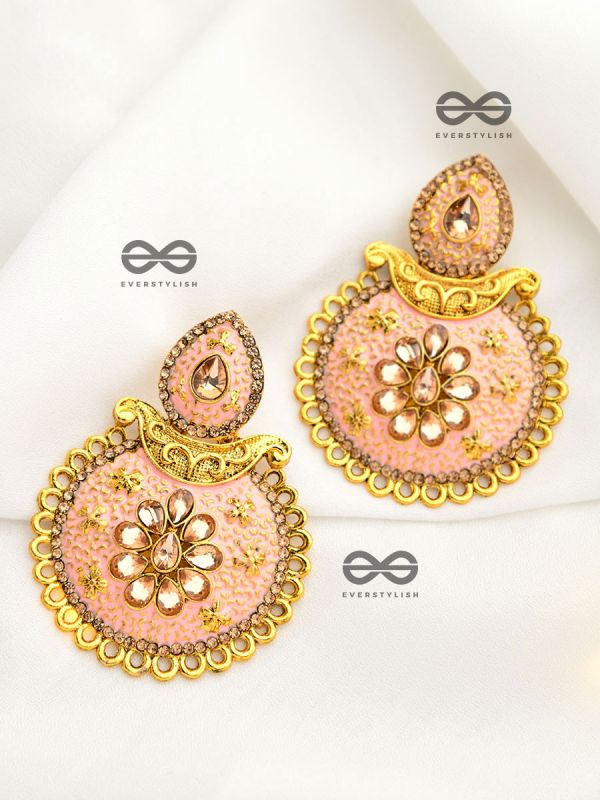 The Marvellous Meenakari Collection - Misha Earrings - Pink