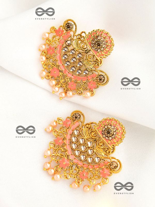 The Marvellous Meenakari Collection - Avani Earrings - Coral