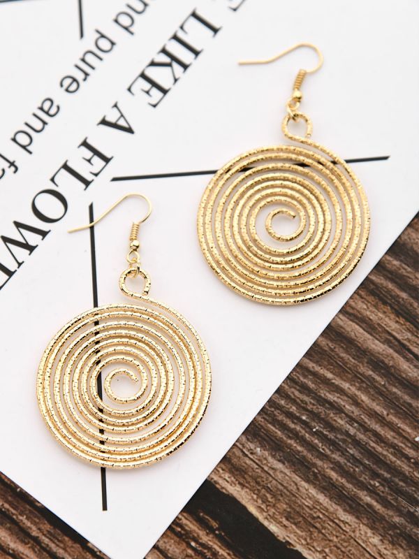 The Shimmery Hypnosis - Golden Elegant Earrings