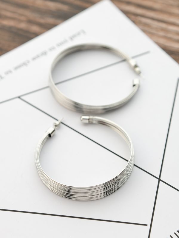 The Layered Oversized Hoops - Silver