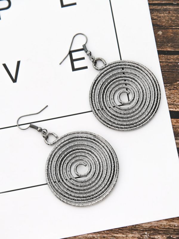 The Shimmery Hypnosis - Dark Grey Elegant Earrings