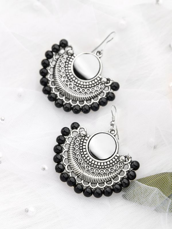 The Elegant Tribals - Silver Oxidised Earrings