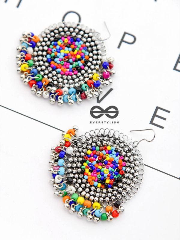 The Playful Elegance - Oxidised Boho Earrings