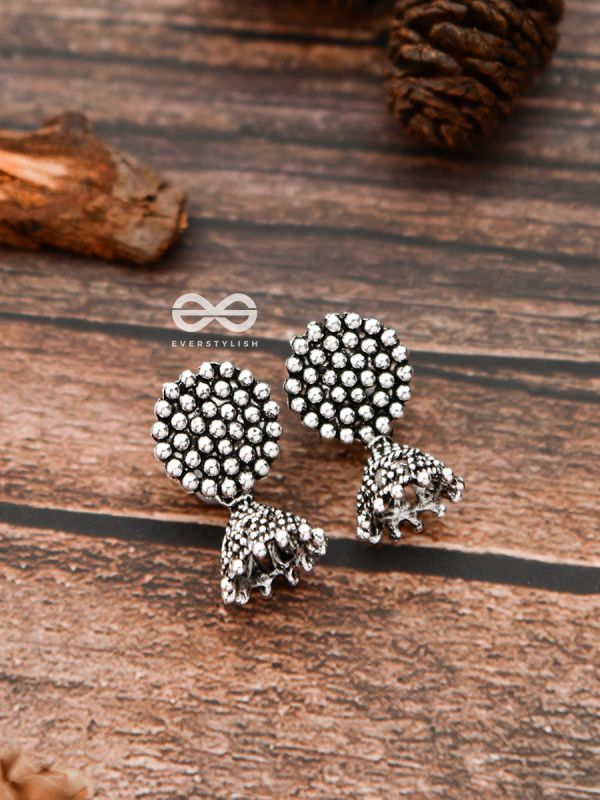 The Little Dotted Circled Jhumkis - Tiny Trinket Earrings