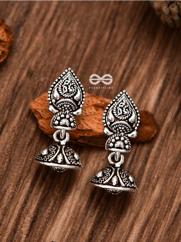 The Little Droplet Artwork Jhumki - Tiny Trinket Earrings