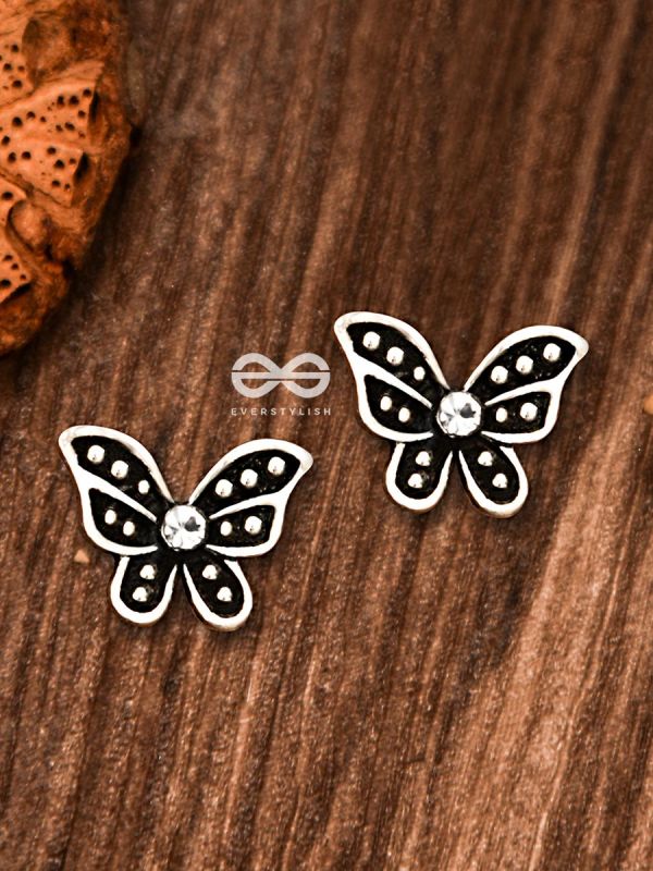 The Little Shimmery Butterfly Studs - Tiny Trinket Earrings
