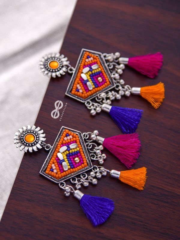 The Playful Desire (Pink-Blue-Orange) - The Embroidered Oxidised Collection