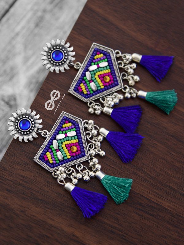 The Playful Desire (Blue Hues) - The Embroidered Oxidised Collection