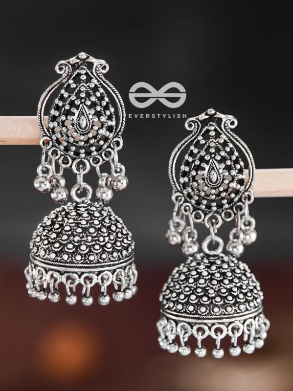 The Absolute Boho - Oxidised Statement Jhumkas
