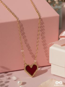 THE MISSIE LIFE - ENAMOURED HEART - STAINLESS STEEL ANTI-TARNISH RED HEART NECKPIECE
