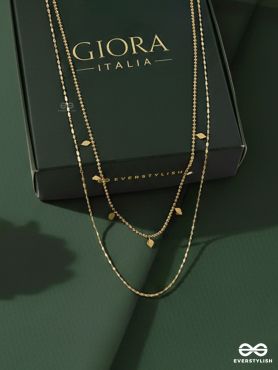 GIORA ITALIA - SOLÉNE –  STAINLESS STEEL 18K GOLD PLATED ANTI-TARNISH NECKLACE WITH CHARMS