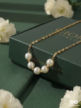 PEARL CREST – STAINLESS STEEL 18K GOLD PLATED ANTI-TARNISH PEARL NECKLACE