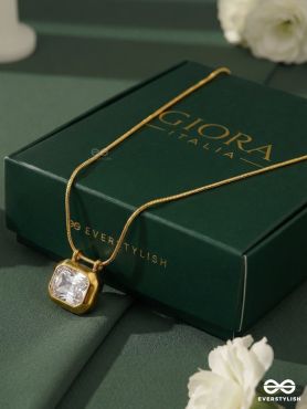 PRISMA CORE – STAINLESS STEEL 18K GOLD PLATED ANTI-TARNISH STONE PENDANT NECKLACE