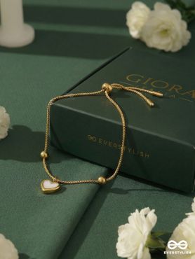 IVORY EMBLEM – STAINLESS STEEL 18K GOLD PLATED ANTI-TARNISH ENAMEL HEART BRACELET