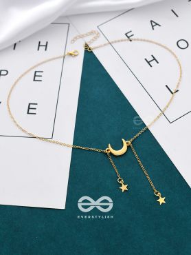 The Beauty Of The Night - Golden Statement Neckpiece With Anti-Tarnish Coating 