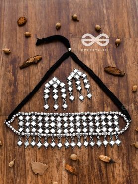 A Statement in Bohemian Elegance - Mirror Choker Set