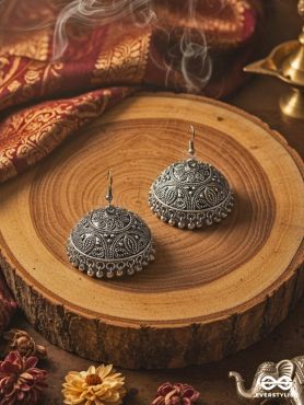 The Nature Motifs - Intricate Statement Boho Jhumkas