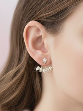 The Arctic Shrub- Golden Rhinestones Ear Jackets