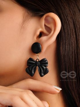 Take a Bow - Statement Earrings (Black)