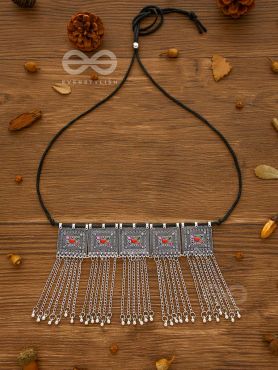 The Bohemian Geometry - Enamelled Oxidised Choker