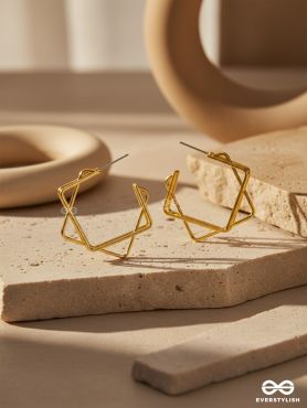 Geometrical Maze- Golden Earrings