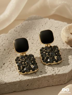 The Ebony Mystique- Stunning Embellished Earrings