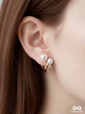 The Pearly Smile- Golden Pearl Earrings