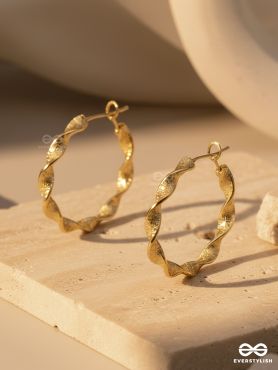 The Ruffled Ring- Minimalist Golden Hoops