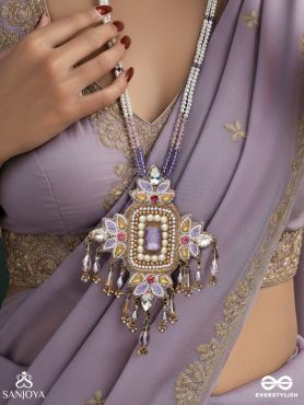 Samalya- The Decorated Diadem- Pearls, Stones and Beads Embroidered Neckpiece