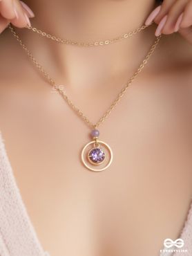 The Space Orbit- Golden Embellished Necklace With Anti-Tarnish Coating