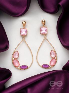 The Spring Leaves- Golden Embellished Earrings