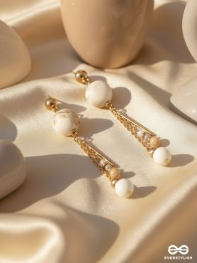 The Stellar Dawn- Golden Embellished Earrings