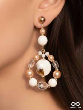 Sand n Shells- Golden Embellished Earrings