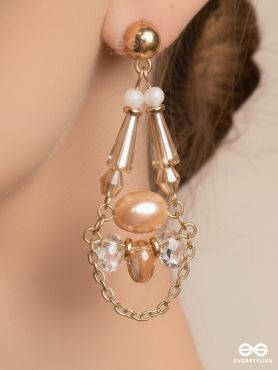 The Crystal Chandelier- Golden Embellished Earrings