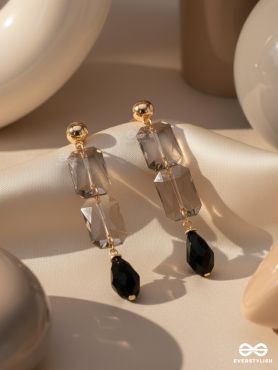 The Black Magic Mystic- Golden Embellished Earrings