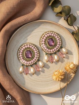 Uditi- The Rising Sun- Pearls & Stones Embroidered Earrings