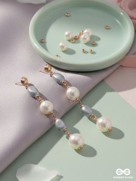 The Twilight Charm- Golden Pearl Earrings