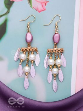 The Dewy Leaves- Golden Embellished Earrings