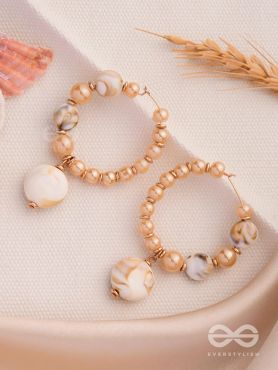 THE HEART-BEACH - GOLDEN EMBELLISHED HOOPS