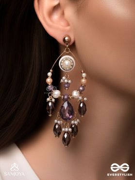 Pratihata - The Sangria Chandeliers - Statement Golden Embellished Earrings