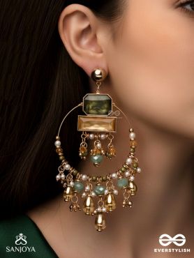 Abhivivas - The Shining Beauties - Statement Golden Embellished Earrings 