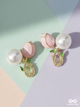 BUDDING PEARLS - PINK AND GOLDEN STUDS