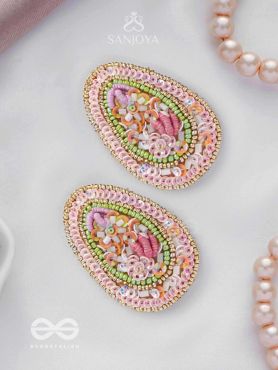 Abhra - The Clouded Glamour - Sequins, Resham And Beads Hand Embroidered Earrings