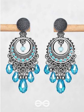 THE SKY SWAY - EMBELLISHED OXIDISED EARRINGS
