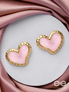 BEATS OF BEAUTY - GOLDEN EMBELLISHED EARRINGS (PINK)